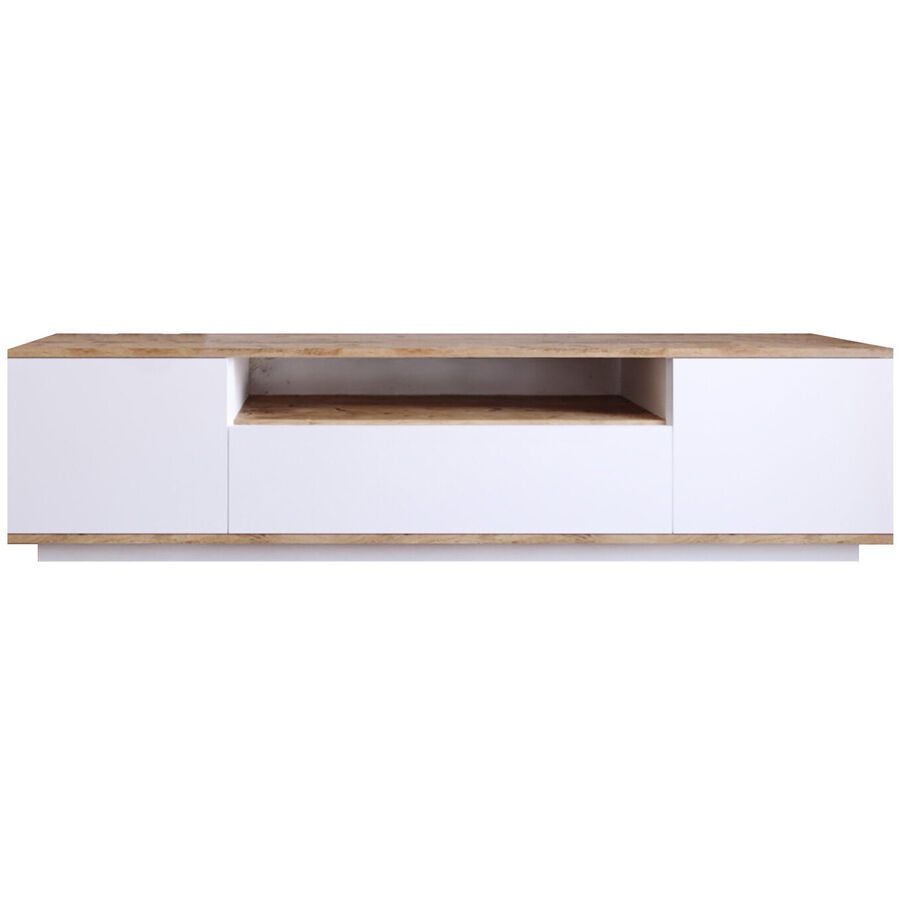 TV-Möbel Yasam Braun Holzwerkstoff 44.6 cm 180 cm 44.5 cm - Farbe: Kiefer - Material: Melaminbeschichtete Spanplatte - TV-Möbel