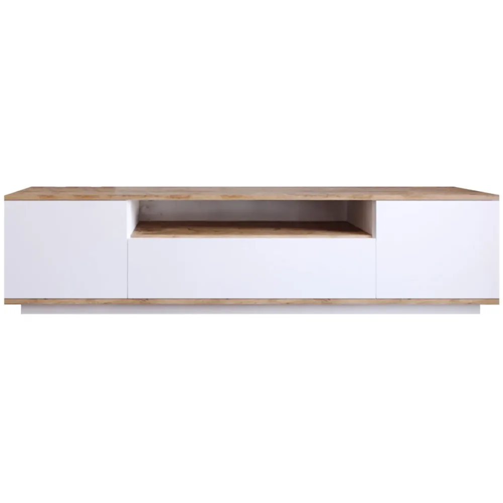 TV-Möbel Yasam Braun Holzwerkstoff 44.6 cm 180 cm 44.5 cm - Farbe: Kiefer - Material: Melaminbeschichtete Spanplatte - TV-Möbel