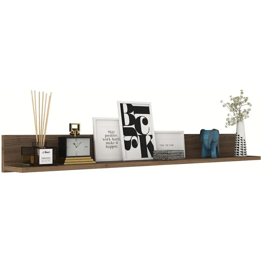 Wandregal Yemek Braun Kunststoff/Holz 15 cm 135.8 cm - Farbe: Walnuss - Material: Melamin - Wandregal