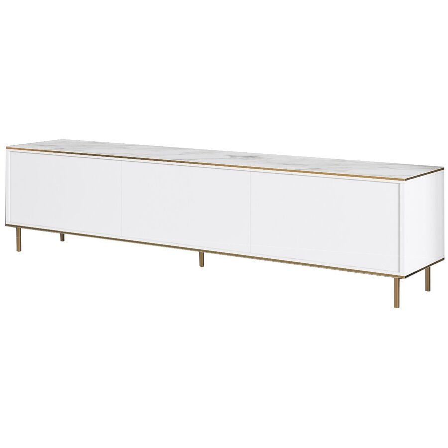 TV-Möbel Yasam Weiss Holzwerkstoff 190 cm 10 cm 40 cm - Material: Melaminbeschichtete Spanplatte - TV-Möbel