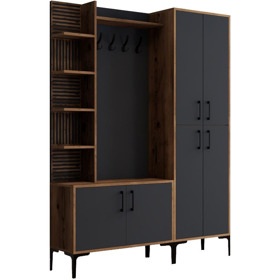 Yemek Braun Holz/Kunststoff 187 cm 51 cm - Farbe: Walnuss - Material: Melamin