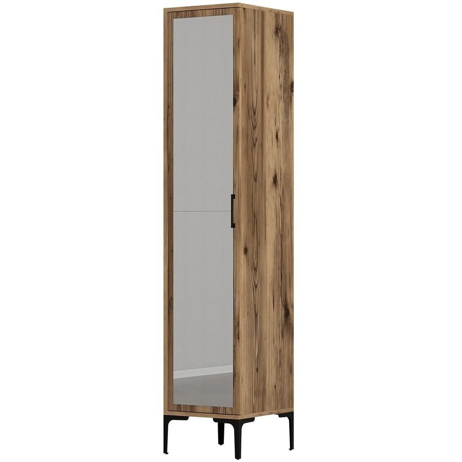 Kleiderschrank Uyumak Braun Holzwerkstoff 189 cm 53 cm 28 cm - Farbe: Walnuss - Material: Melamin - Kleiderschrank
