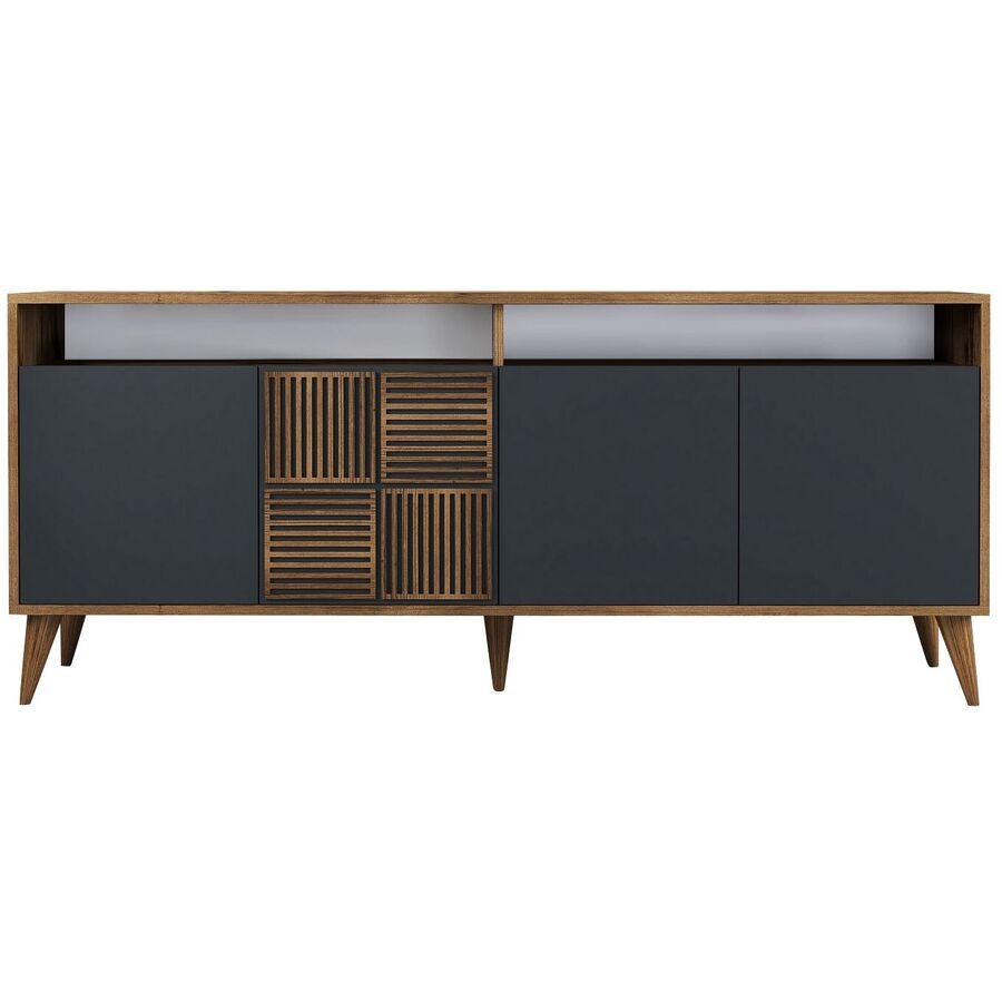 Konsole Yemek Braun Holzwerkstoff 188 cm - Farbe: Walnuss - Material: 100% Melaminbeschichtete Spanplatte - Konsole