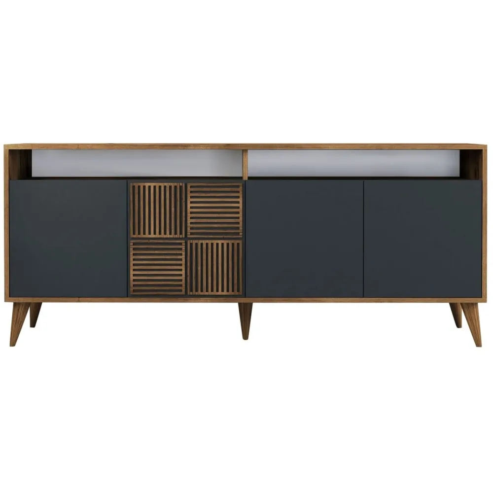 Konsole Yemek Braun Holzwerkstoff 188 cm - Farbe: Walnuss - Material: 100% Melaminbeschichtete Spanplatte - Konsole