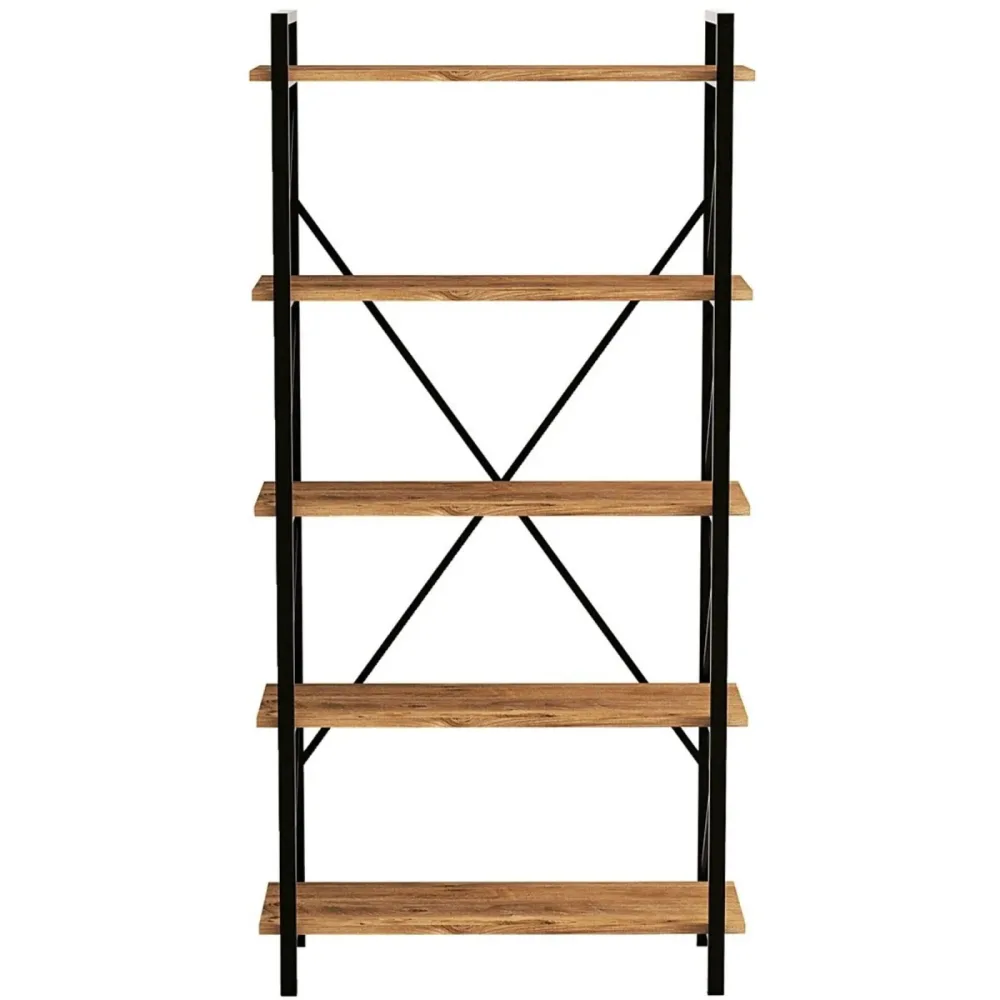 Bücherregal Yemek Braun Holzwerkstoff/Kunststoff 192 cm 18 cm - Farbe: Kiefer - Material: Melaninbeschichtete Mischholz (Spanplatte) - Bücherregal