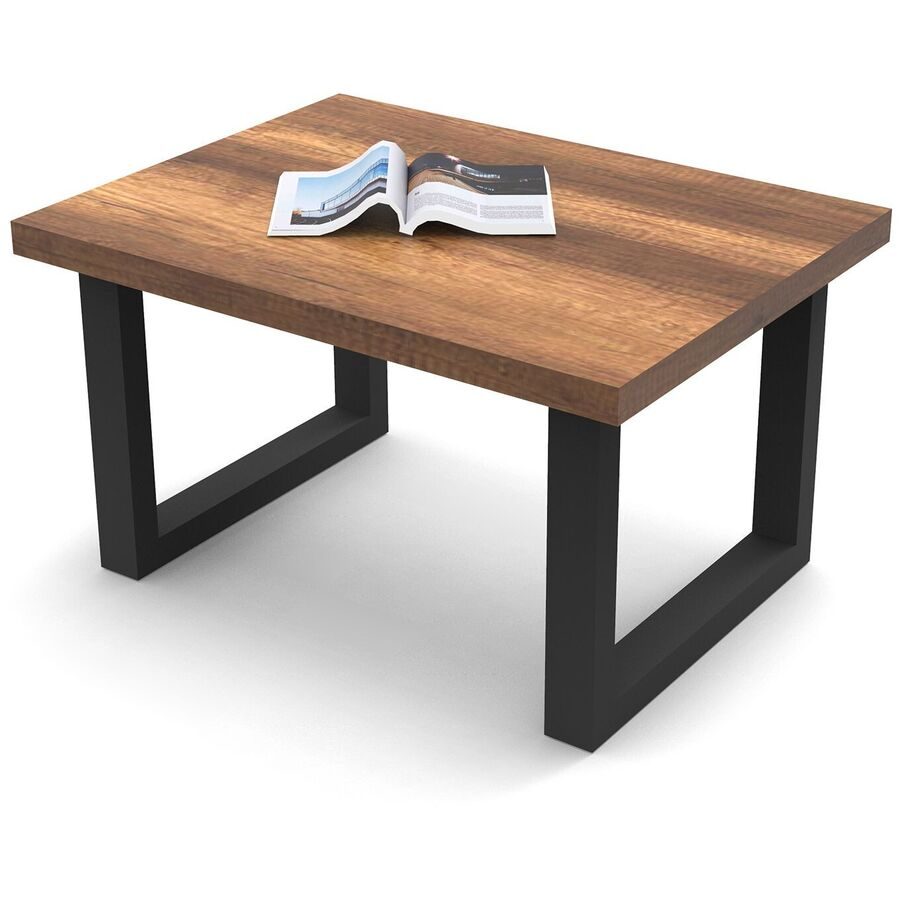 Salontisch Yasam Braun/Schwarz Holzwerkstoff 43 cm - Farbe: Walnuss, schwarz - Material: Melaminbeschichtete Spanplatte - Salontisch