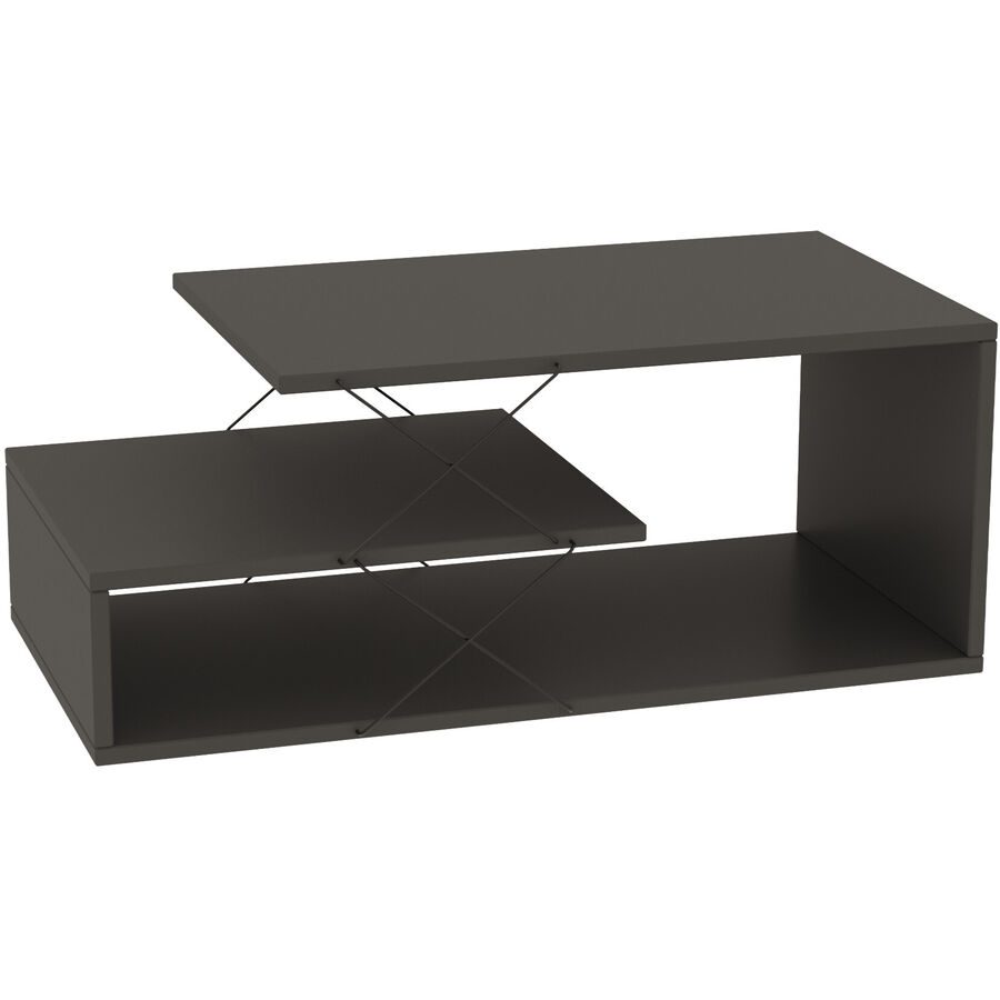 Salontisch Yasam Grau Holzwerkstoff 40 cm - Farbe: anthrazit - Material: Melaminbeschichteten Spanplatten - Salontisch