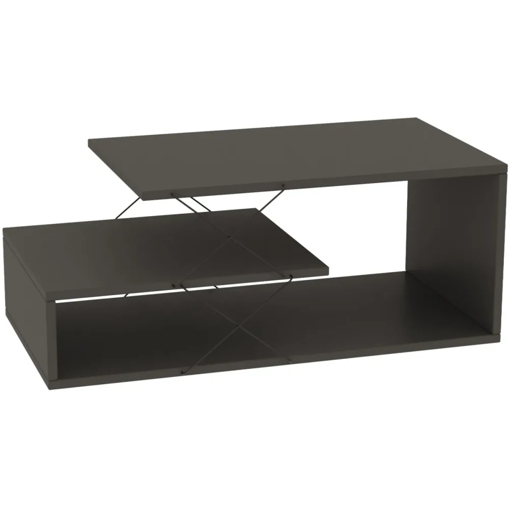 Salontisch Yasam Grau Holzwerkstoff 40 cm - Farbe: anthrazit - Material: Melaminbeschichteten Spanplatten - Salontisch