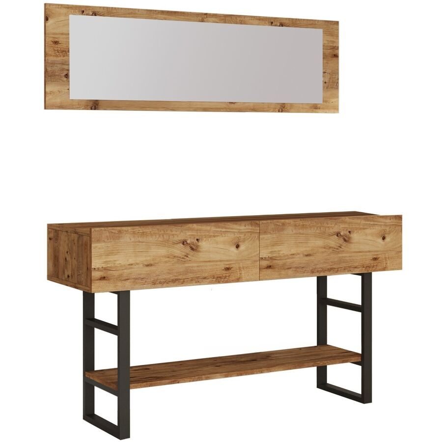 Konsole Yemek Braun Holzwerkstoff 75.7 cm - Farbe: Kiefer - Material: 100% Melaminbeschichtete Spanplatte - Konsole