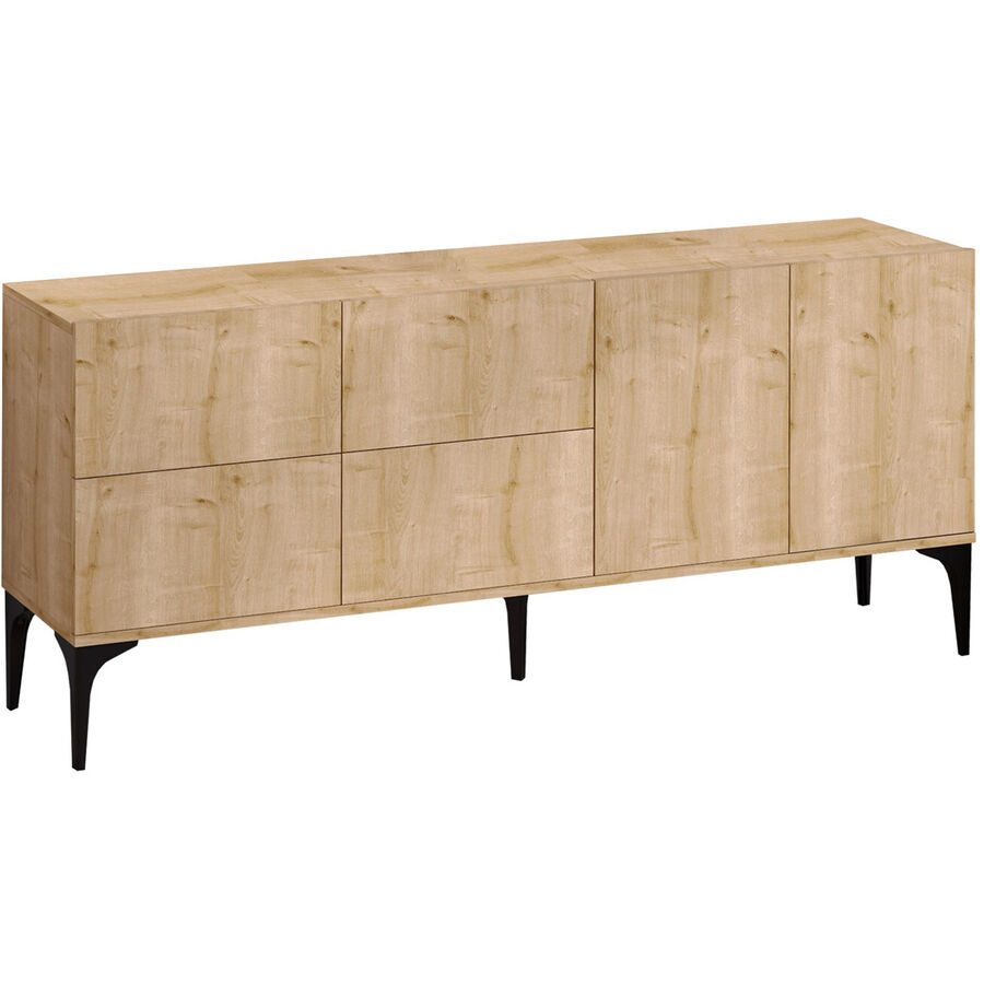 Konsole Yemek Braun Holzwerkstoff 80 cm - Farbe: eiche - Material: 100% Melaminbeschichtete Spanplatte - Konsole