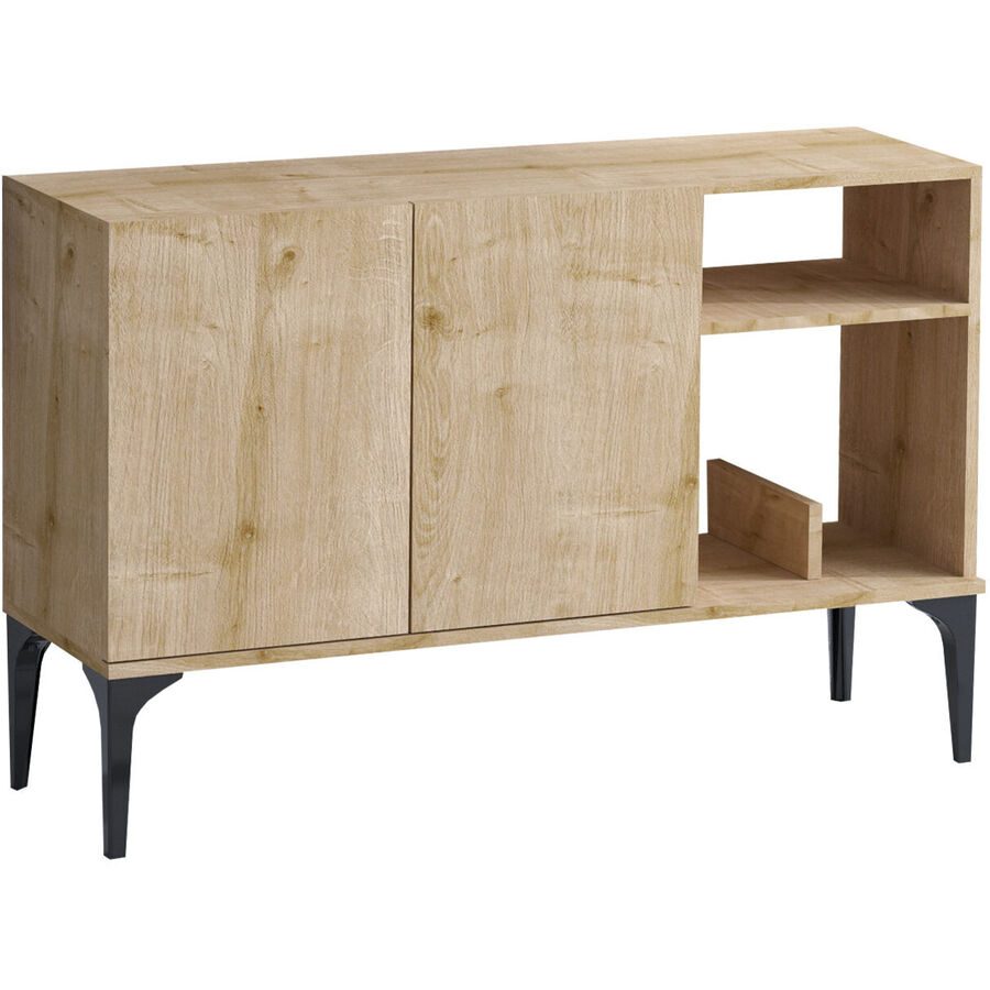 Konsole Yemek Braun Holzwerkstoff 80 cm - Farbe: eiche - Material: 100% Melaminbeschichtete Spanplatte - Konsole
