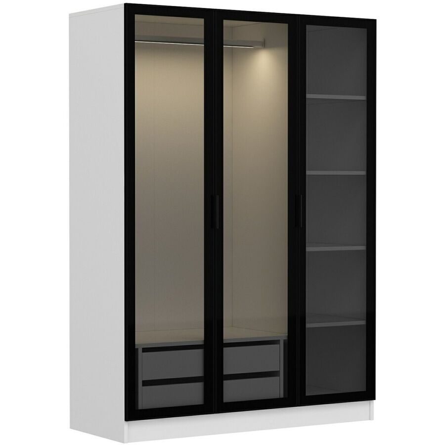 Kleiderschrank Uyumak Weiss Holzwerkstoff 218 cm 60 cm 30 cm - Material: Melamin - Kleiderschrank