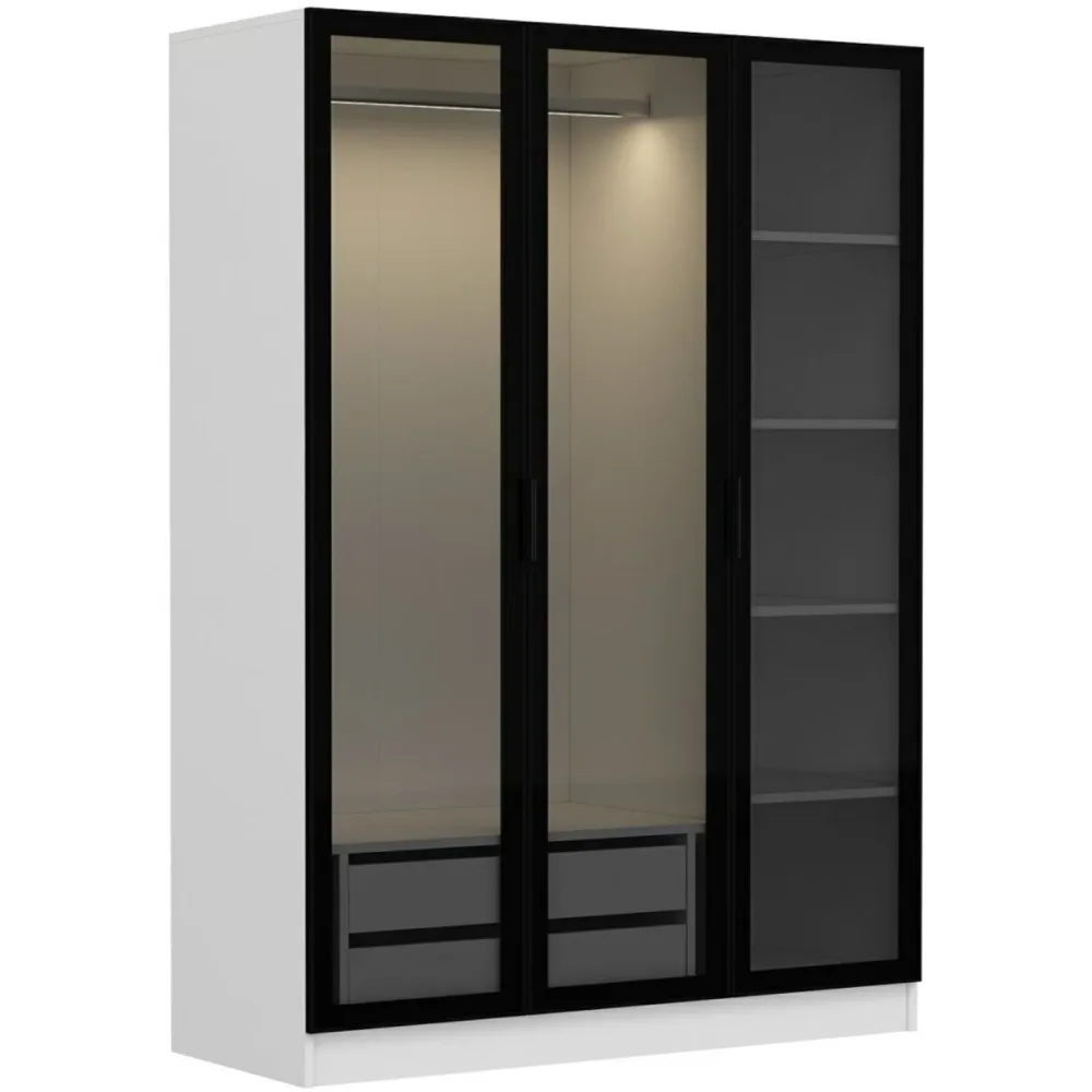 Kleiderschrank Uyumak Weiss Holzwerkstoff 218 cm 60 cm 30 cm - Material: Melamin - Kleiderschrank