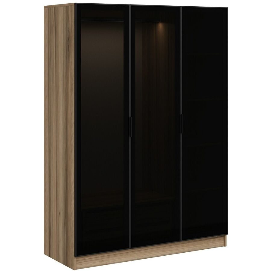 Kleiderschrank Uyumak Grau Holzwerkstoff 218 cm 60 cm 30 cm - Farbe: Dunkelgrau - Material: Melamin - Kleiderschrank