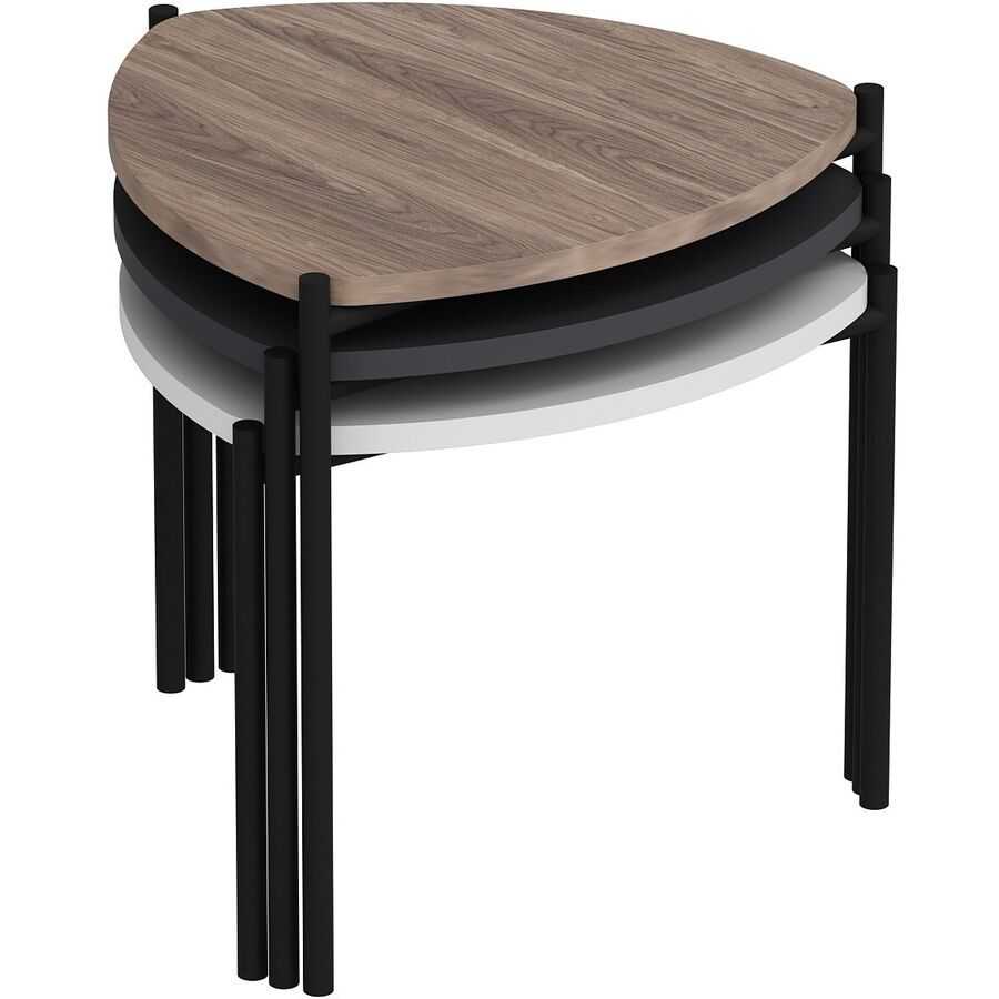 Beistelltisch 3er-Set Yasam Weiss Kunststoff 58 cm Ausziehbar - Material: Melamin - Beistelltisch 3er-Set