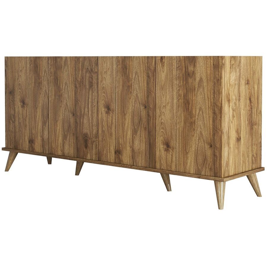 Konsole Yemek Braun Holzwerkstoff 180 cm - Farbe: Walnuss - Material: 100% Melaminbeschichtete Spanplatte - Konsole