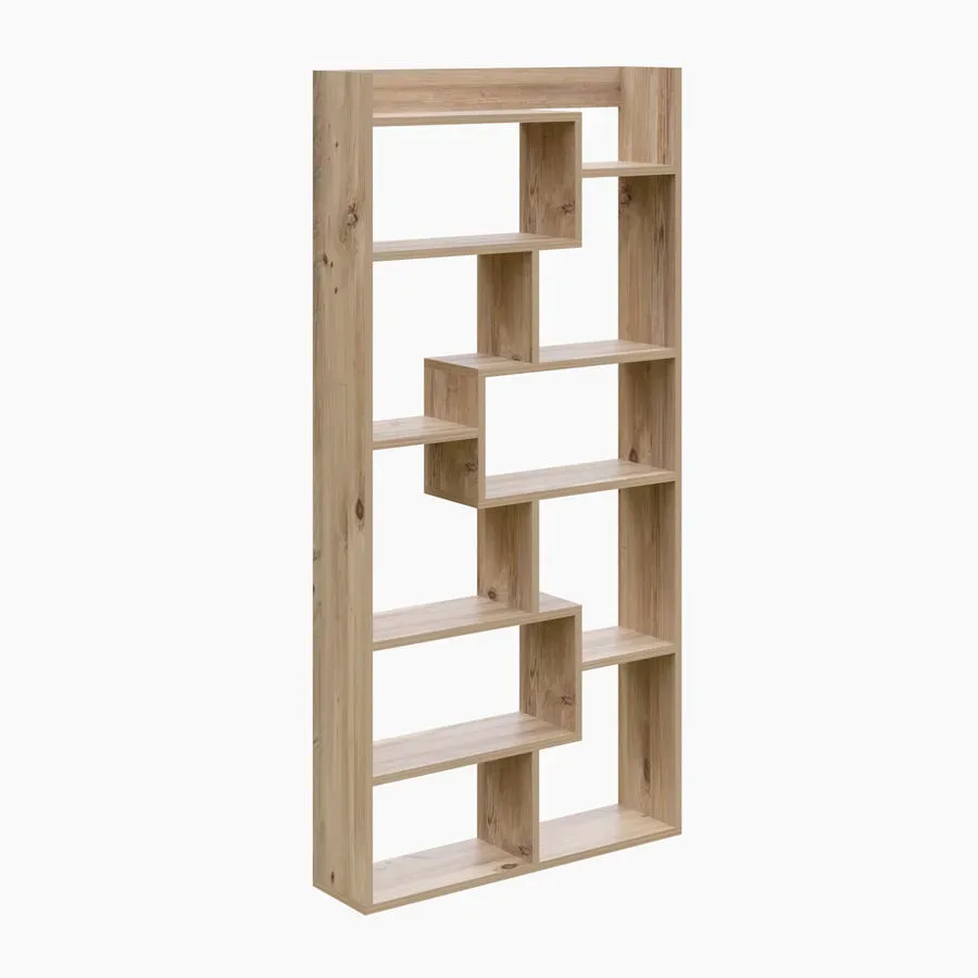Bücherregal Yemek Braun Holzwerkstoff/Kunststoff 182 cm 90 cm - Farbe: Kiefer - Material: Melaninbeschichtete Mischholz (Spanplatte) - Bücherregal