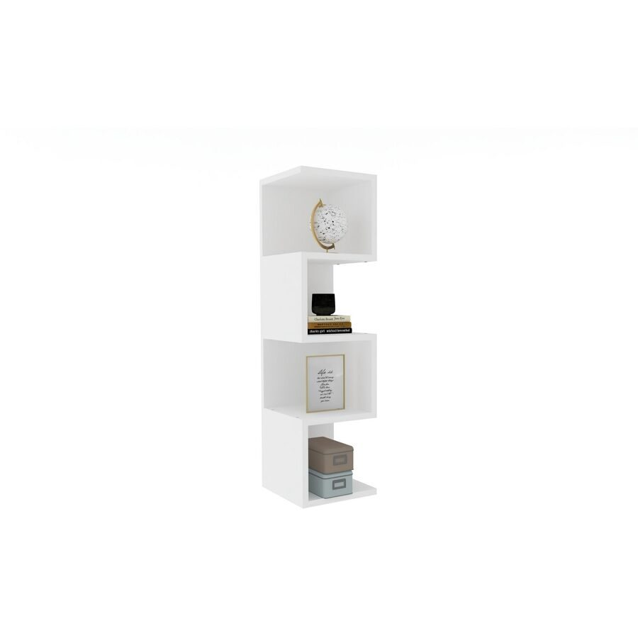 Bücherregal Yemek Weiss Holzwerkstoff/Kunststoff 95 cm 25 cm - Material: Melaninbeschichtete Mischholz (Spanplatte) - Bücherregal