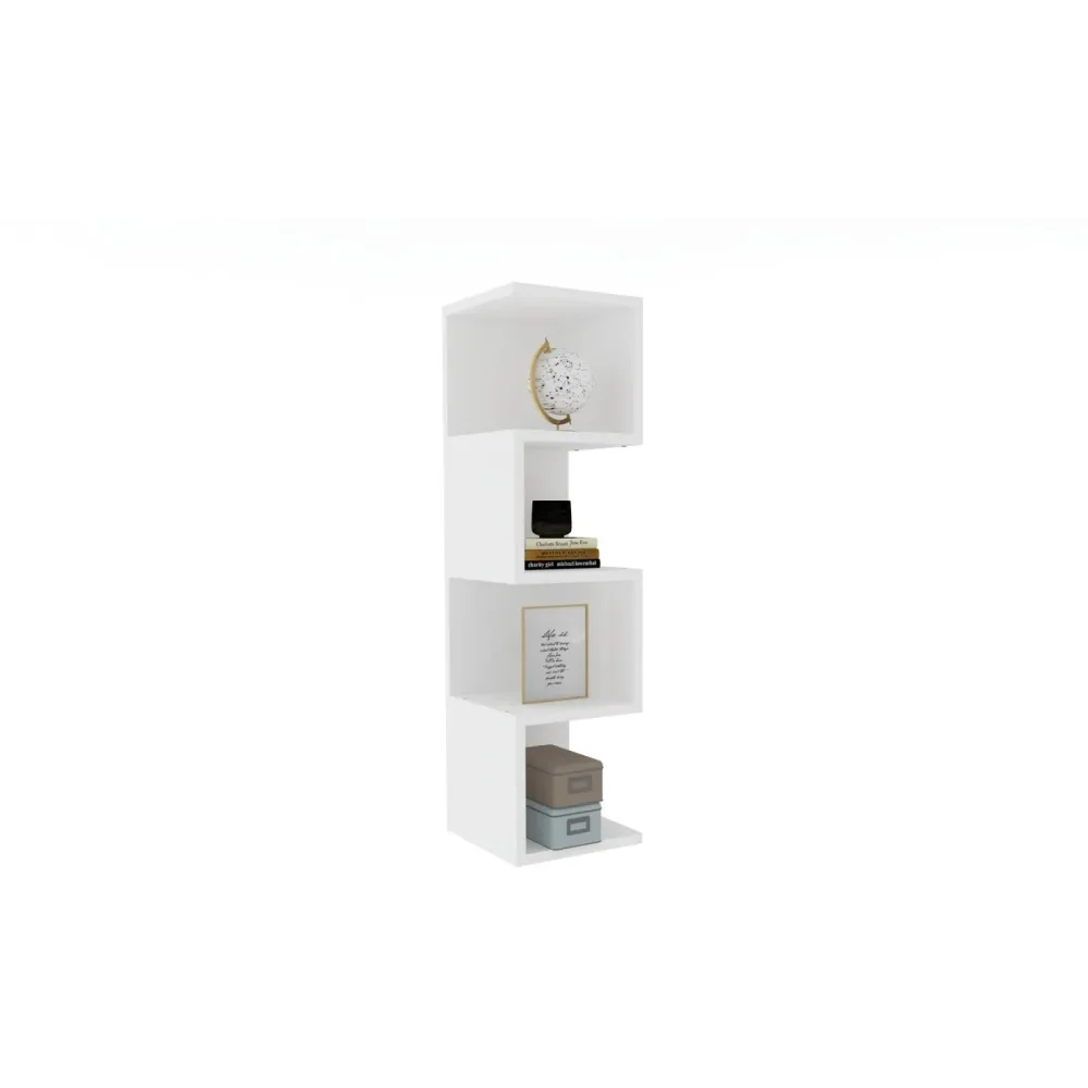 Bücherregal Yemek Weiss Holzwerkstoff/Kunststoff 95 cm 25 cm - Material: Melaninbeschichtete Mischholz (Spanplatte) - Bücherregal