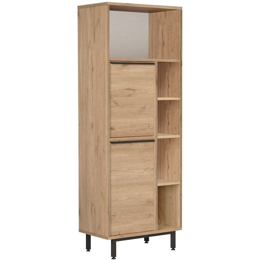 Badezimmerschrank Yemek Braun Holz 60 cm 35.5 cm 161.6 cm - Farbe: Walnuss - Material: Melamin - Badezimmerschrank