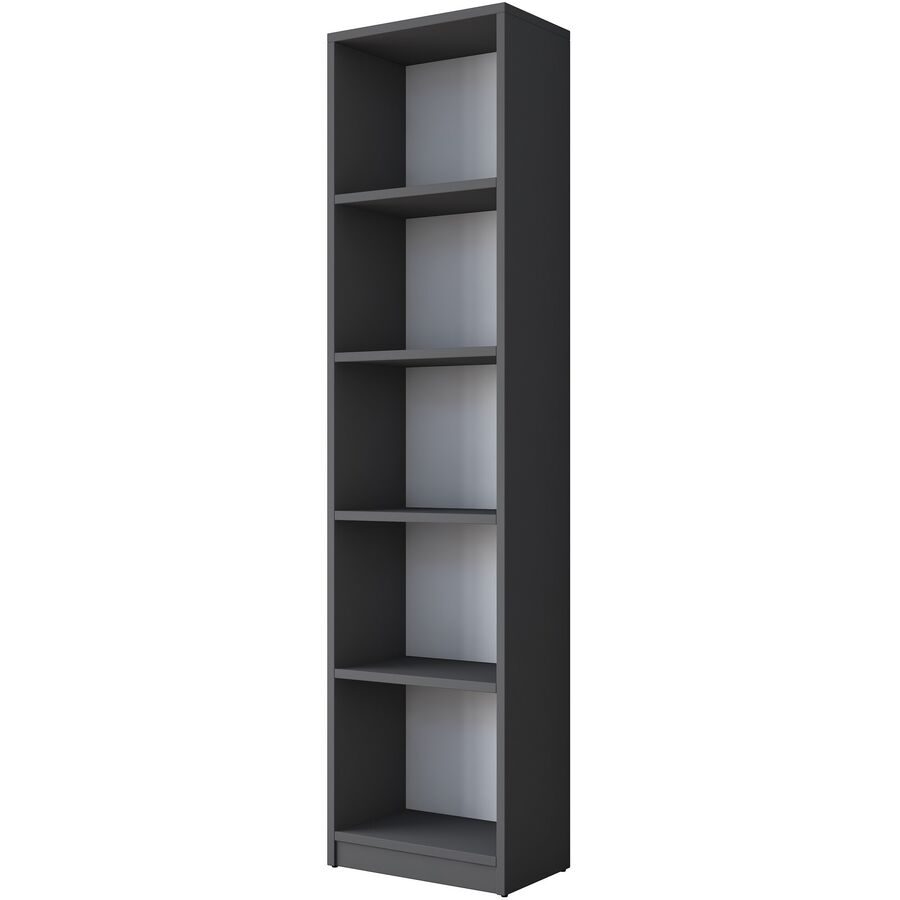 Bücherregal Yemek Grau Holzwerkstoff/Kunststoff 161.8 cm 40 cm - Farbe: anthrazit - Material: Melaninbeschichtete Mischholz (Spanplatte) - Bücherregal