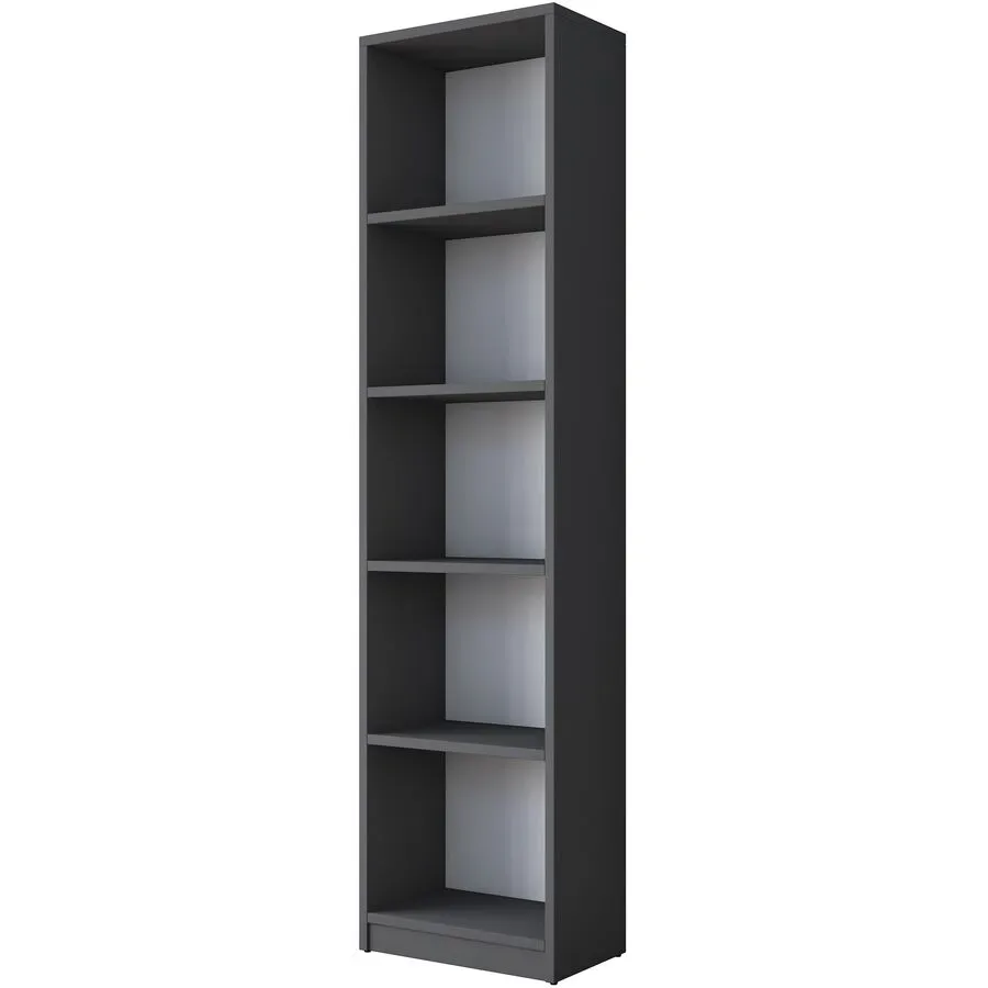 Bücherregal Yemek Grau Holzwerkstoff/Kunststoff 161.8 cm 40 cm - Farbe: anthrazit - Material: Melaninbeschichtete Mischholz (Spanplatte) - Bücherregal