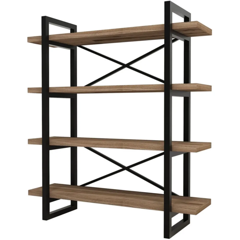 Bücherregal Yemek Braun Holzwerkstoff/Kunststoff 120 cm 106 cm - Farbe: Walnuss - Material: Melaninbeschichtete Mischholz (Spanplatte) - Bücherregal