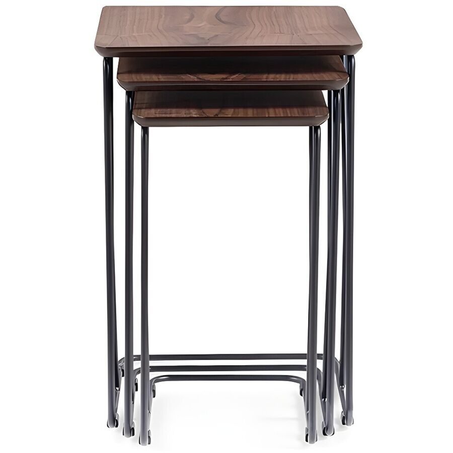 Beistelltisch 3er-Set Yasam Braun Holz 43 cm Ausziehbar - Farbe: Walnuss - Material: Holzwerkstoff - Beistelltisch 3er-Set