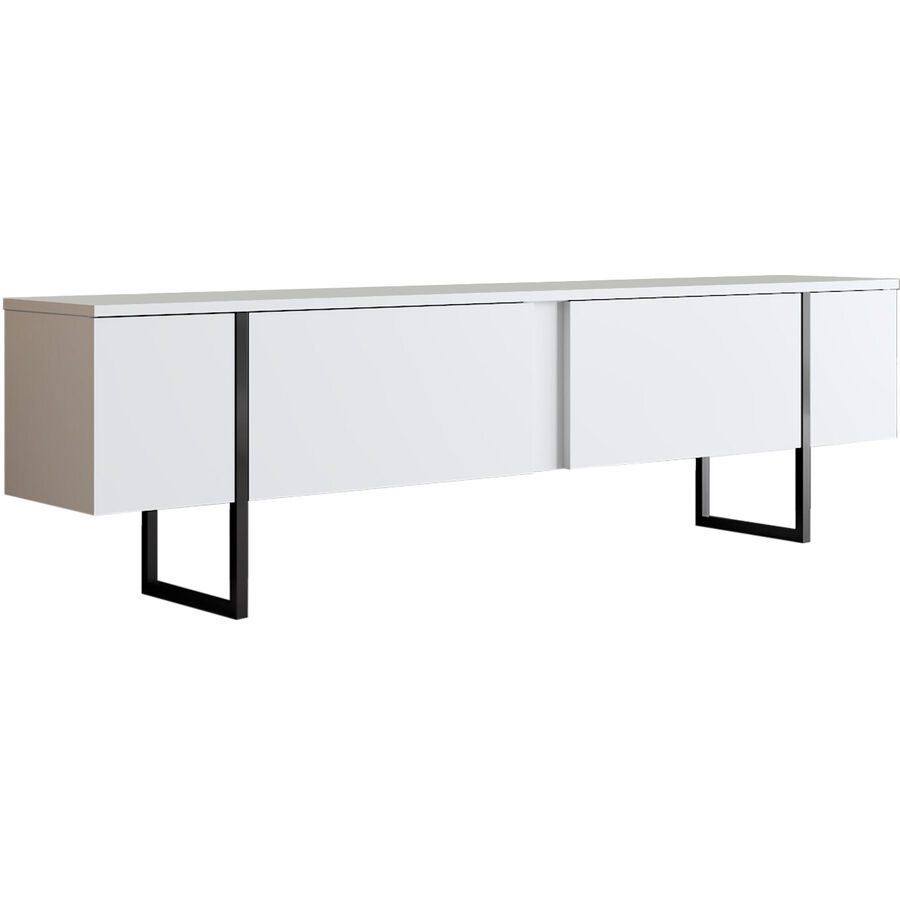 TV-Möbel Yasam Weiss Holzwerkstoff 50 cm 180 cm 30 cm - Material: Melaminbeschichtete Spanplatte - TV-Möbel