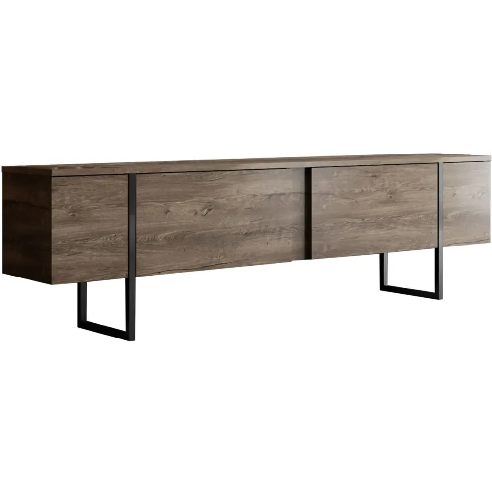 TV-Möbel Yasam Braun Holzwerkstoff 50 cm 180 cm 30 cm - Farbe: Walnuss - Material: Melaminbeschichtete Spanplatte - TV-Möbel