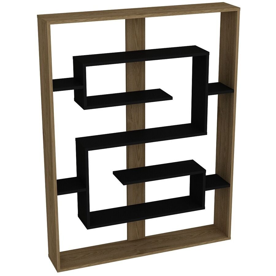 Bücherregal Yemek Schwarz Holzwerkstoff/Kunststoff 156 cm 120 cm - Material: Melaninbeschichtete Mischholz (Spanplatte) - Bücherregal