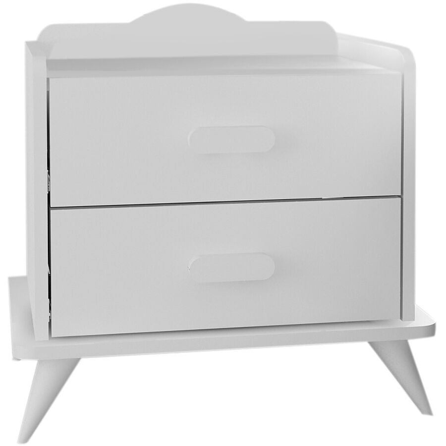 Nachttisch Uyumak Weiss Holzwerkstoff 58.6 cm - Material: Melaminbeschichtete Spanplatte - Nachttisch