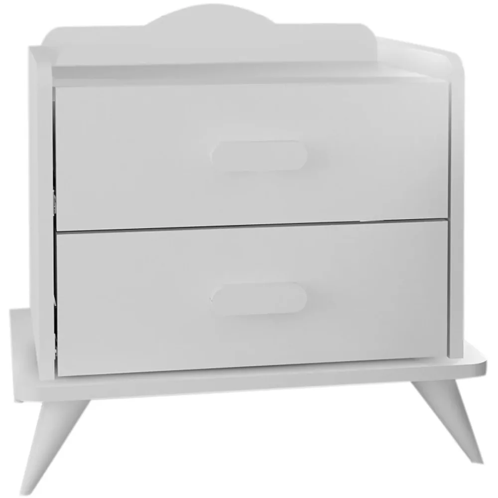 Nachttisch Uyumak Weiss Holzwerkstoff 58.6 cm - Material: Melaminbeschichtete Spanplatte - Nachttisch