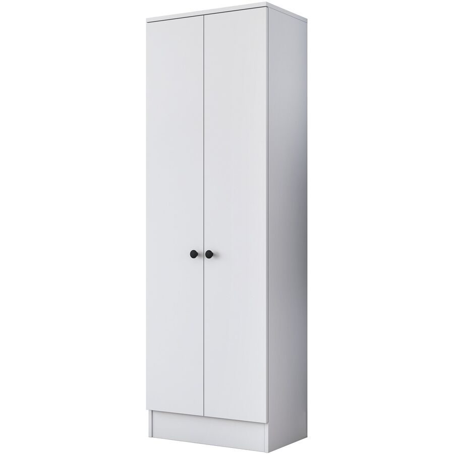 Schrank Yemek Weiss Holzwerkstoff/Kunstharz 59.8 cm 182.8 cm - Material: Melaminbeschichtete Spanplatte - Schrank