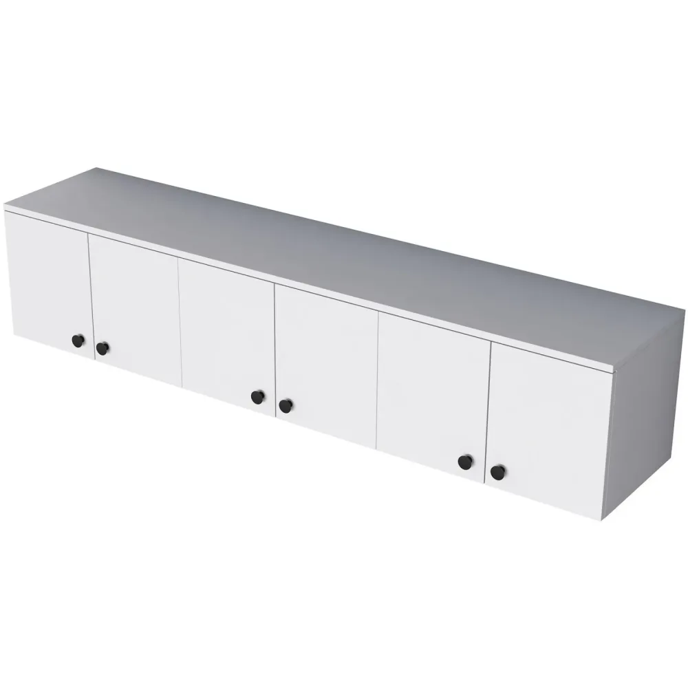 Schrank Yemek Weiss Holzwerkstoff/Kunstharz 179.6 cm 43.6 cm - Material: Melaminbeschichtete Spanplatte - Schrank