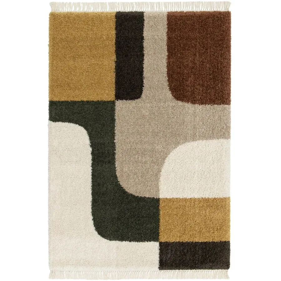 Teppich Yami Braun/Gelb Polyethylen 160 cm 230 cm - Material: Polypropylen - Teppich