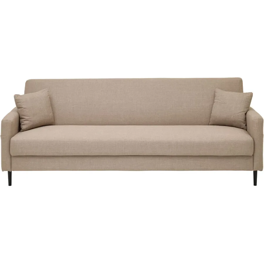 Bettsofa Faris Beige/Grau Metall/Polyester 221 cm 85 cm - Farbe: Greige - Material: Polyester/Metall - Bettsofa