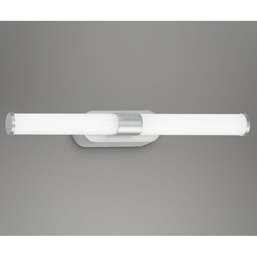 Badlampe Splash Grau Kunststoff 40 cm 4.5 cm - Farbe: chrom matt - LED - Lichtfarbe: Helles Neutralweiss - Badlampe- LED Energiesparlampe