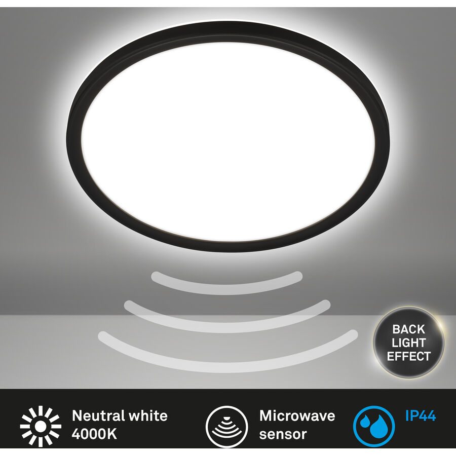 Deckenlampe Telefunken Schwarz Kunststoff 29 cm 3 cm - LED - Lichtfarbe: Helles Neutralweiss - Deckenlampe- LED Energiesparlampe
