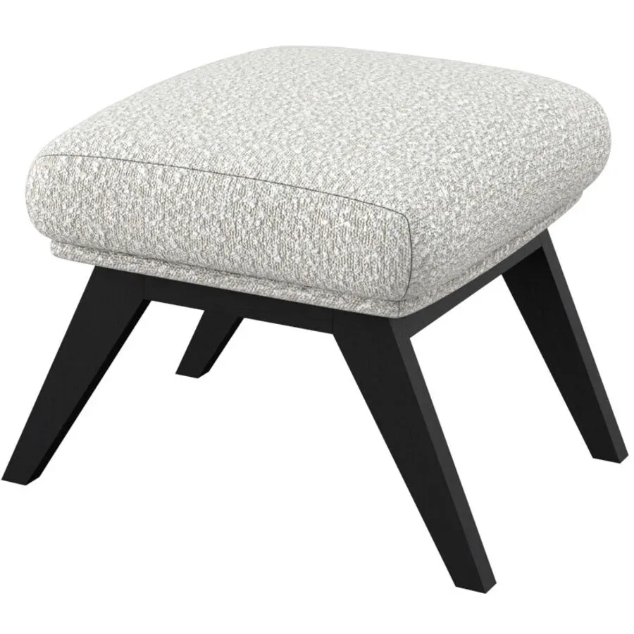 Hocker Halani Weiss Stoff 41 cm 54 cm - Farbe: offwhite - Hocker