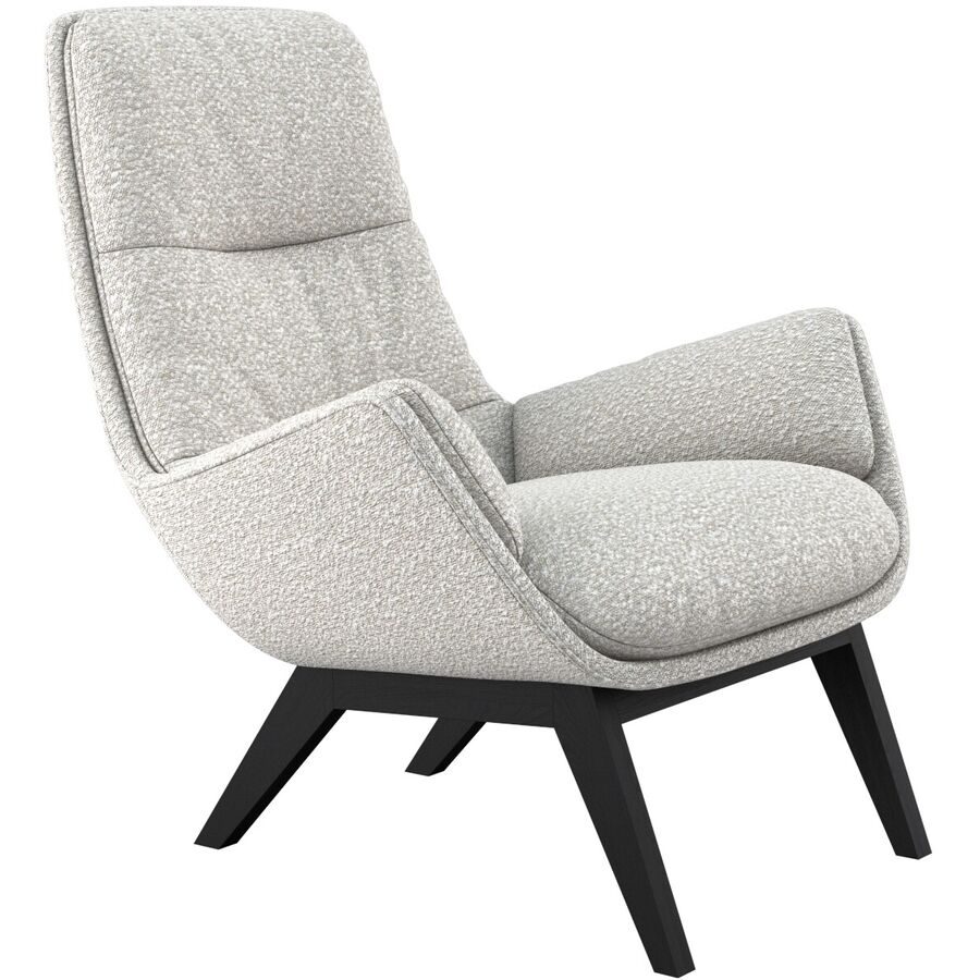 Sessel Halani Weiss Stoff/Holz 93 cm 84 cm - Farbe: offwhite - Material: , Mischgewebe, Birke, Stoff - Sessel