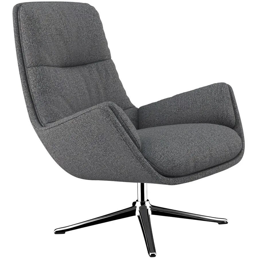 Sessel Halani Blau Stoff 93 cm 84 cm Drehbar - Farbe: Navy Blue - Sessel