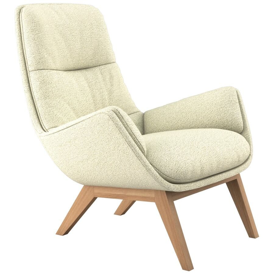 Sessel Halani Weiss Stoff 93 cm 84 cm - Farbe: offwhite - Sessel