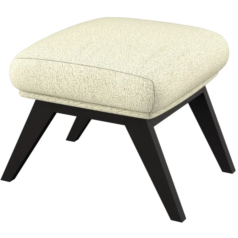 Hocker Halani Weiss Stoff 41 cm 54 cm - Farbe: offwhite - Hocker