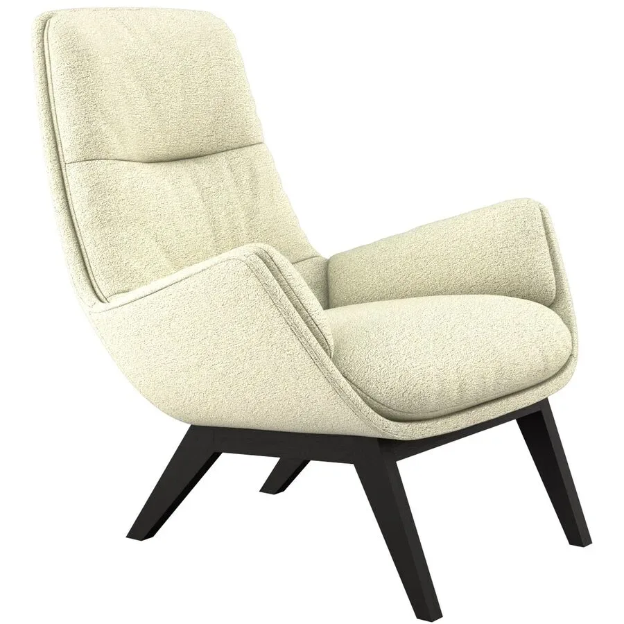 Sessel Halani Weiss Stoff 93 cm 84 cm - Farbe: offwhite - Sessel