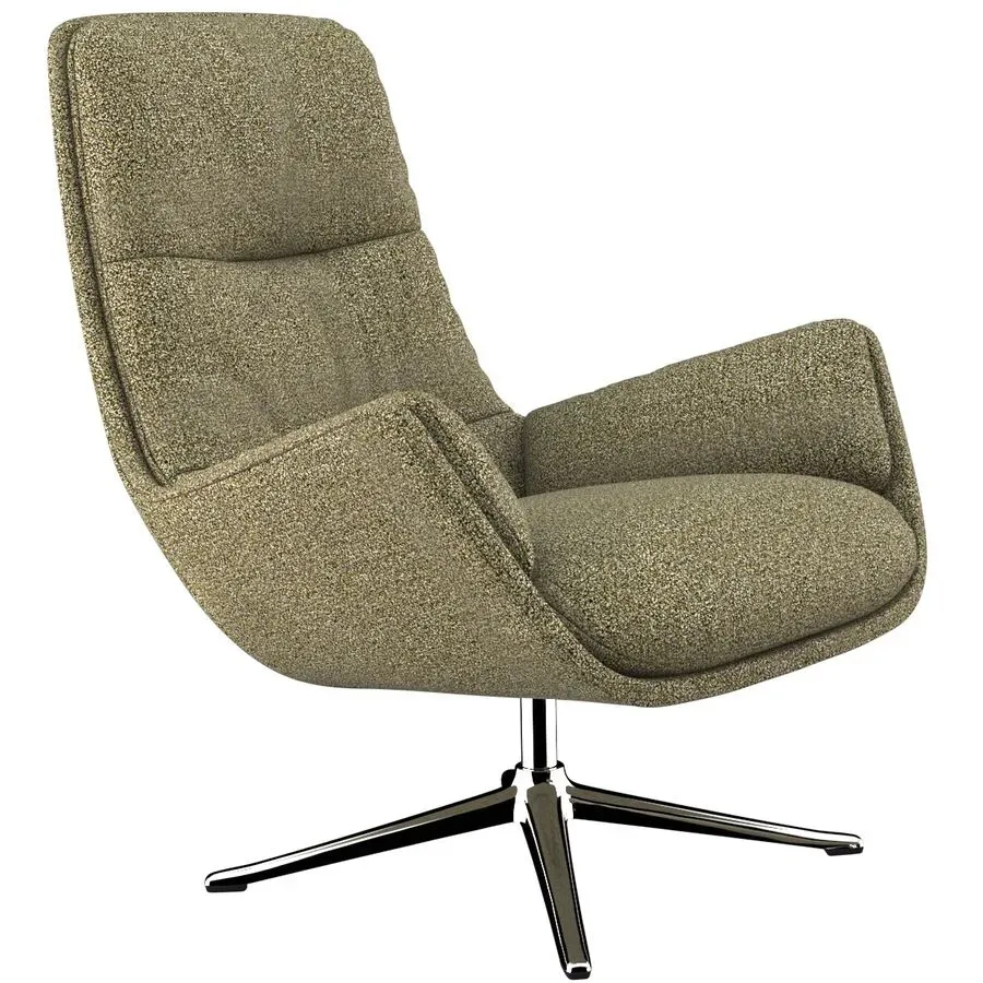 Sessel Halani Grün Stoff 93 cm 84 cm Drehbar - Farbe: Olivgrün - Sessel