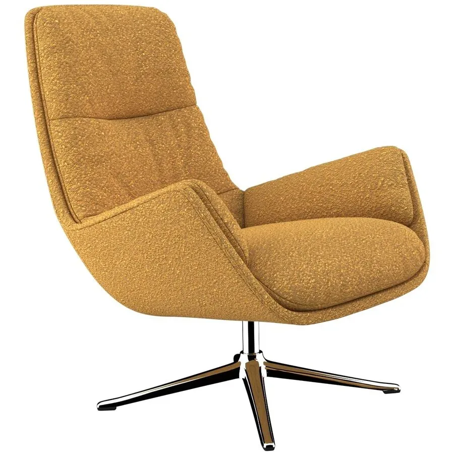 Sessel Halani Gelb Stoff 93 cm 84 cm Drehbar - Farbe: senf - Sessel