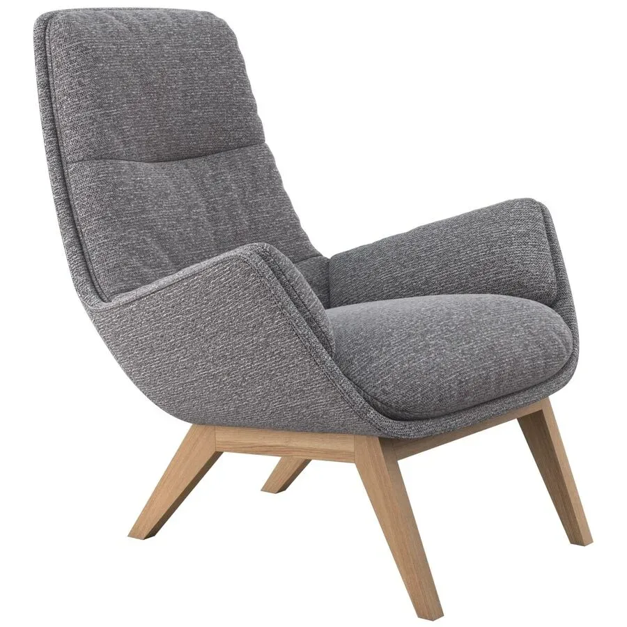 Sessel Halani Grau Stoff/Polyester 93 cm 84 cm - Farbe: stahl - Sessel