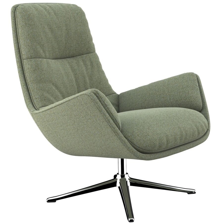 Sessel Halani Grün Stoff/Polyester 93 cm 84 cm Drehbar - Farbe: olive - Sessel