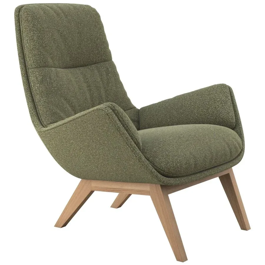Sessel Halani Grün Stoff/Polyester 93 cm 84 cm - Farbe: moosgrün - Sessel